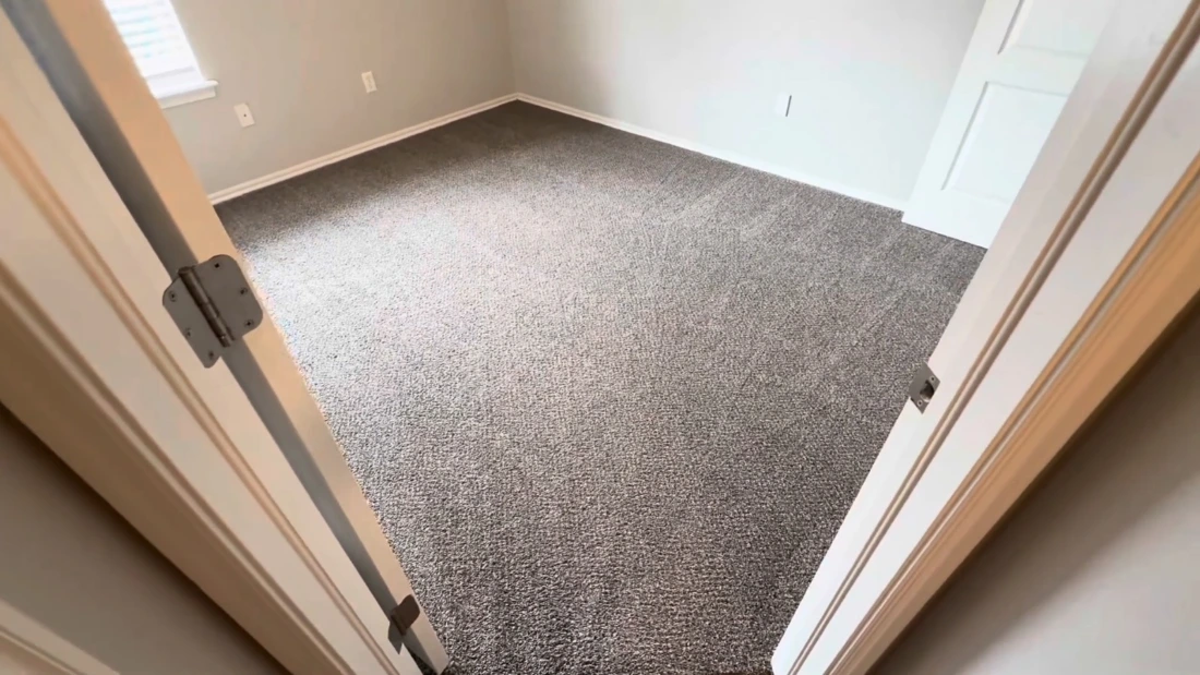 Freshly cleaned carpet free of allergens in a Frisco home